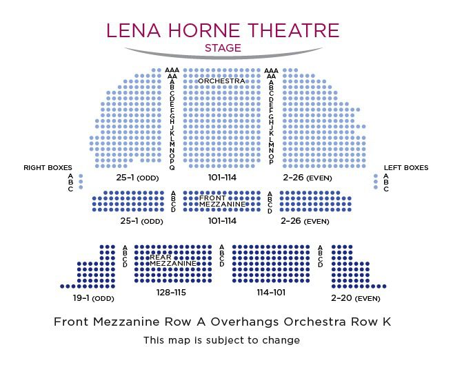 Lena Horne Theatre Seating Chart