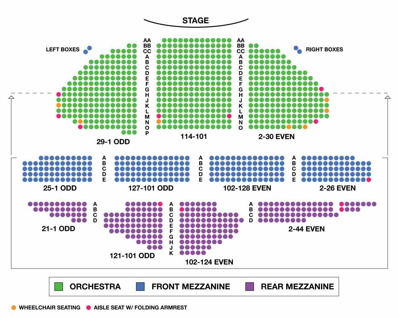 Ambassador Theatre Seating Chart