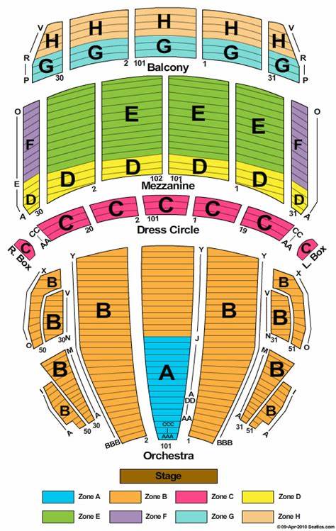 Citizens Bank Opera House Seating Chart