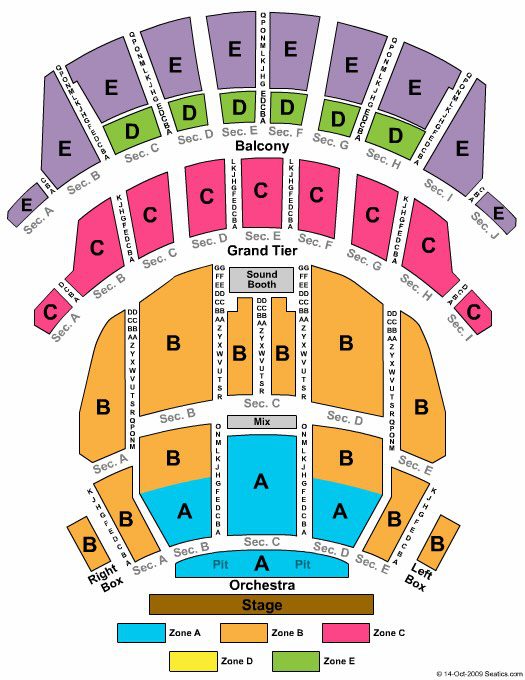 Landmark Theatre Seating Chart
