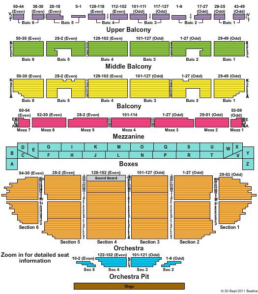 The Fabulous Fox Theatre Seating Chart