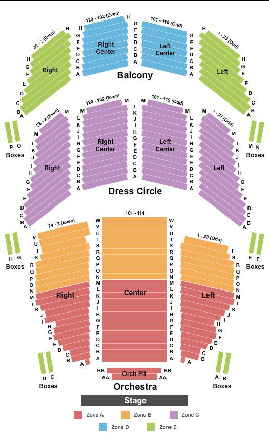 Emerson Colonial Theatre Seating Chart
