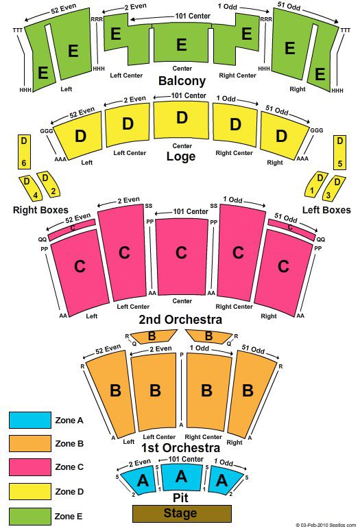 Jacksonville Center for the Performing Arts Seating Chart