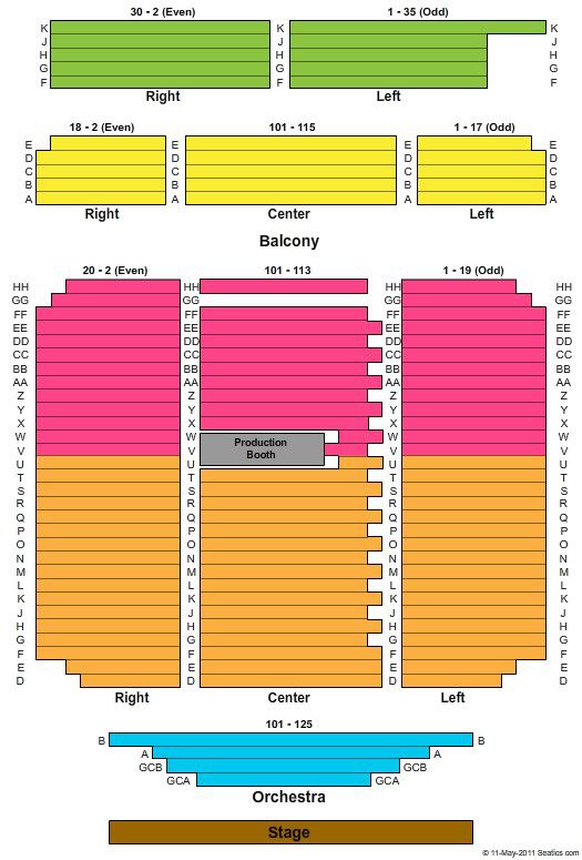 Mayo PAC Seating Chart