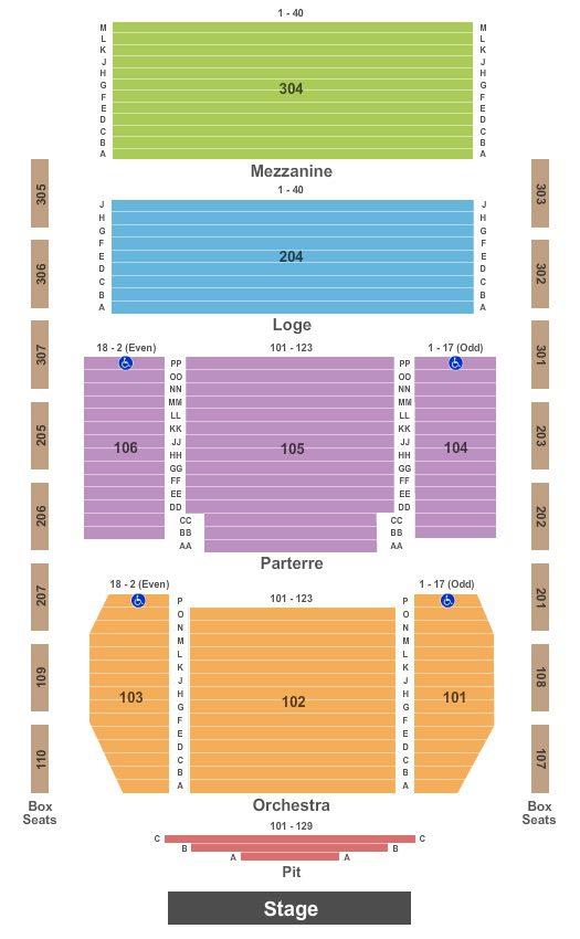 Classic Center Seating Chart athenes